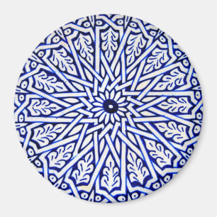 Blauer und weißer türkischer Fliesen-Muster-Magn Magnet