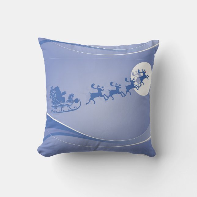 Blauer und weißer Weihnachtsmann und sein leichtes Kissen (Vorderseite)