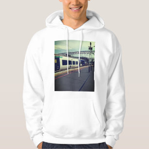 Blauer und weißer Zug Hoodie
