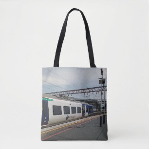 Blauer und weißer Zug Tasche