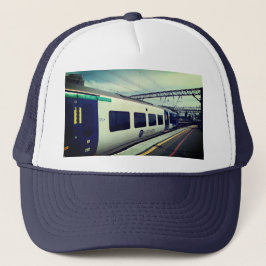 Blauer und weißer Zug Truckerkappe