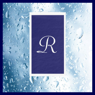 Blauer und weißes Mit Monogramm Papierhandtuch Serviette