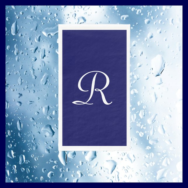 Blauer und weißes Mit Monogramm Papierhandtuch Serviette (Von Creator hochgeladen)