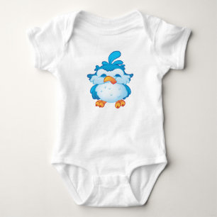 Blauer unverschämter Vogel-Bodysuit Baby Strampler