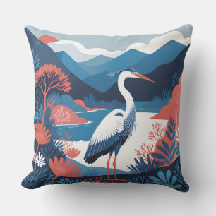 blauer Valley Reiher Outdoor-Kissen Kissen