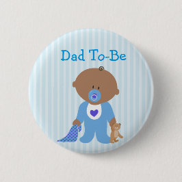 Blauer Vater als Babyduschknopf Button
