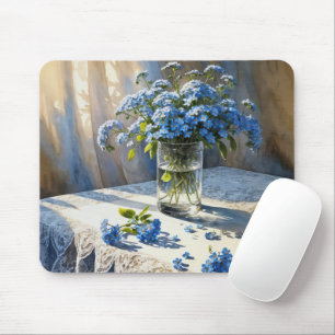 Blauer Vergissmeinnicht-Blumenstrauß Mousepad