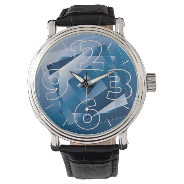 blauer Verlauf 1 Armbanduhr (Vorderseite)