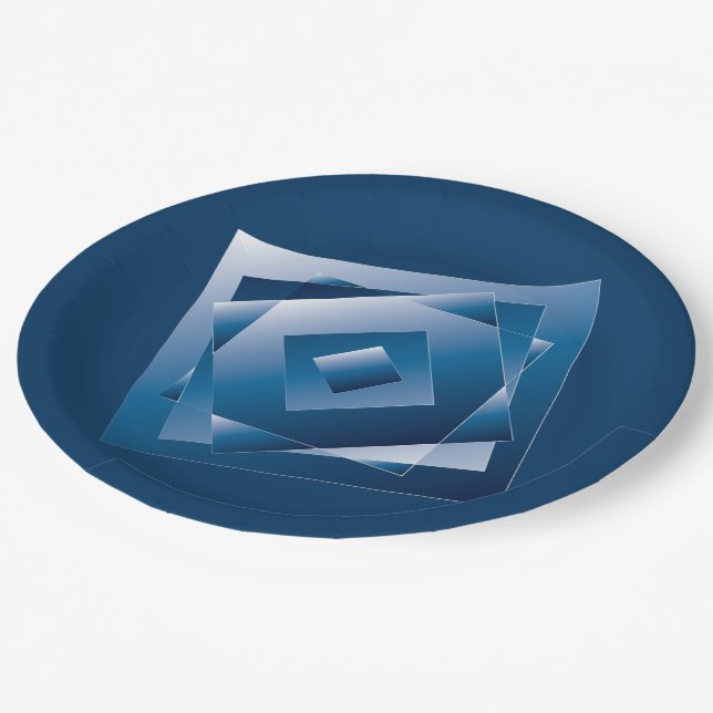 blauer Verlauf 1 Pappteller (Schrägansicht)