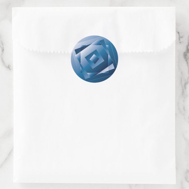 blauer Verlauf 1 Runder Aufkleber (Tasche)