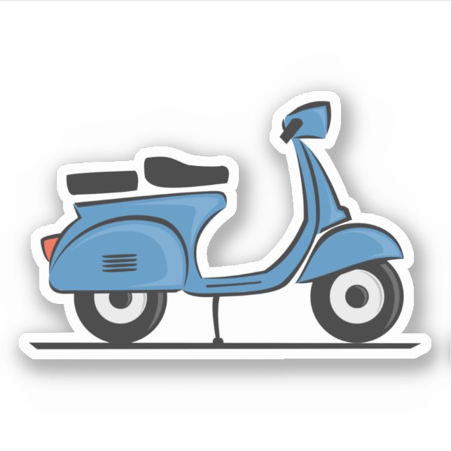 Blauer Vespa-Roller Aufkleber (Vorderseite)