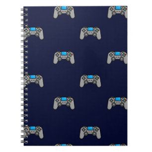 Blauer Videospielplakat Notizblock