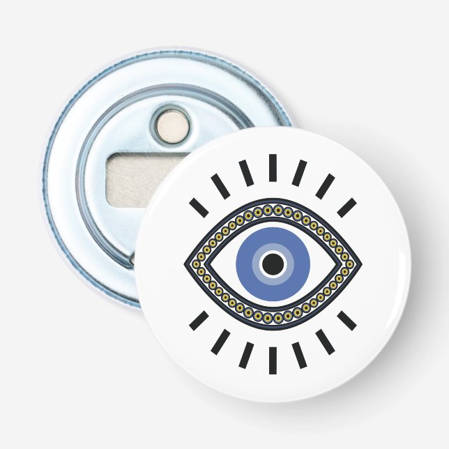 Blauer viel Glück-Schutzperle Talisman Flaschenöffner (Vorderseite)