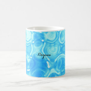 Blauer Vintage Retro Glamour Kreis Kunst Wirbel Kaffeetasse