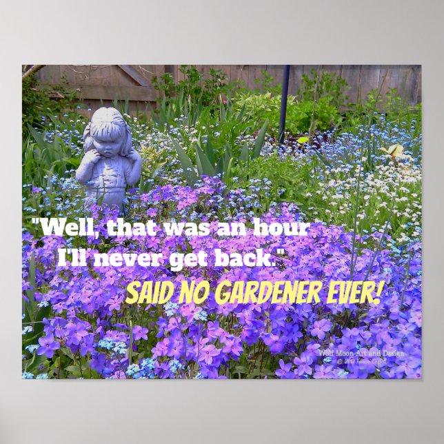 Blauer violetter Phlox-Girl-Statue Vergiss-me-not- Poster (Vorne)