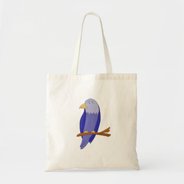 Blauer Vogel auf einem Ast Tragetasche (Vorne)