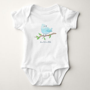 Blauer-Vogel-Baby-Body Baby Strampler
