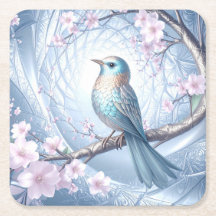 Blauer Vogel Blumen-Papiersetzer