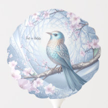 Blauer Vogel Blumenballon