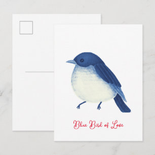Blauer Vogel der Liebe Postkarte