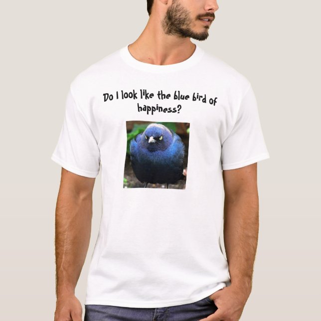 Blauer Vogel des Glückes T-Shirt (Vorderseite)