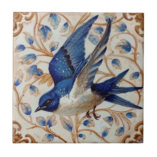 Blauer Vogel Fliese