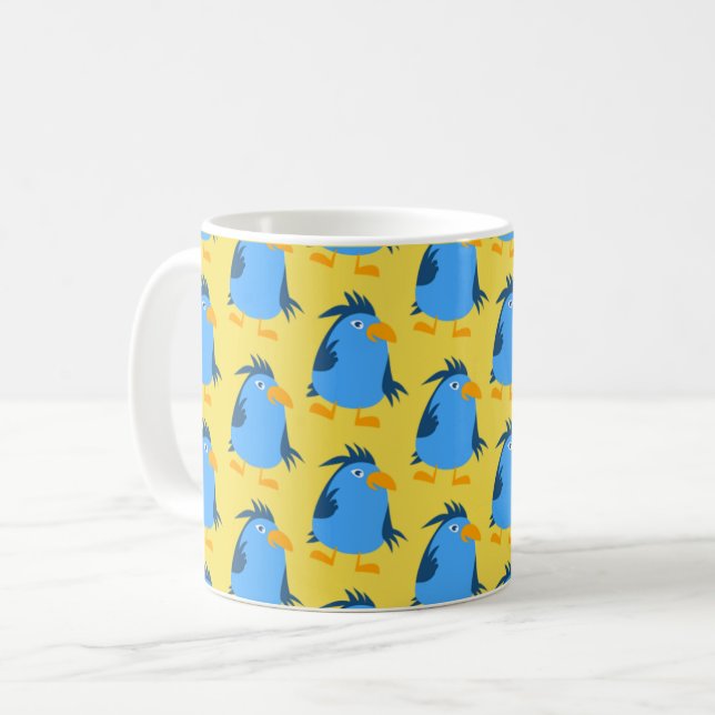 Blauer Vogel für Kinder Kaffeetasse (Vorderseite Links)