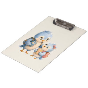 Blauer Vogel-Geschwister-Clipboard Klemmbrett
