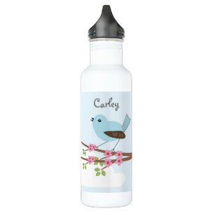 Blauer Vogel in Blossom Tree Personalisiert Edelstahlflasche