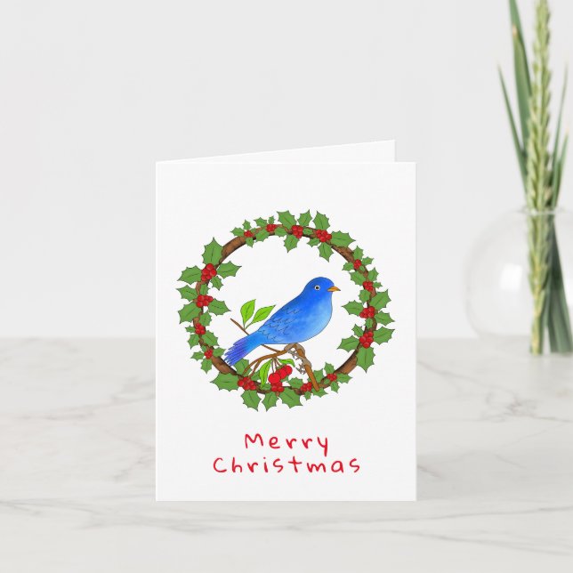 Blauer Vogel Karte (Vorderseite)