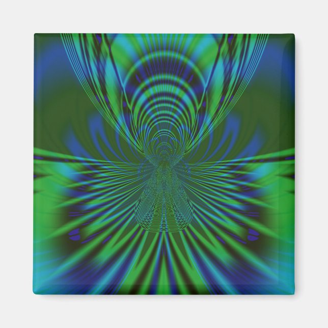 Blauer Vogel Magnet (Vorne)