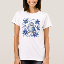 Blauer Vogel mit Blumen