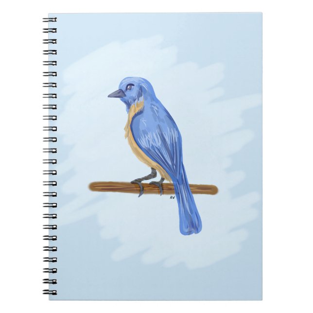 Blauer Vogel Notizblock (Vorderseite)