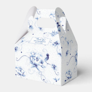 Blauer Vogel Rose Chinoiserie Blumenmuster Geschenkschachtel