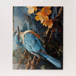Blauer Vogel und Gelbe Blumen