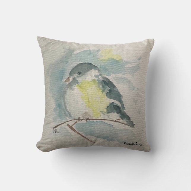 Blauer Vogelkissen Kissen (Vorderseite)