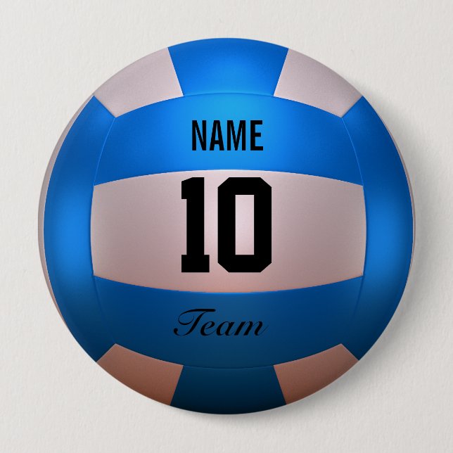 Blauer Volleyball Button (Vorderseite)