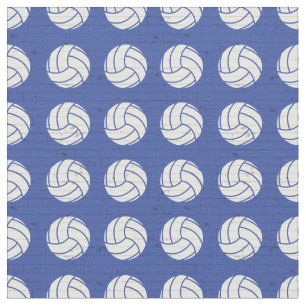 Blauer Volleyball-Holzfußboden Gemustert Stoff