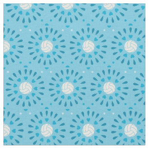 Blauer Volleyball Kaleidoskop Muster Stoff