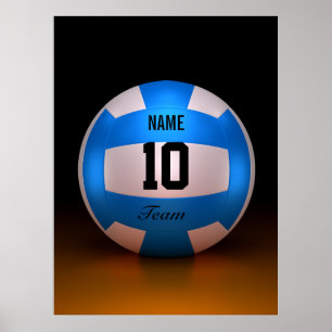 Blauer Volleyball Poster