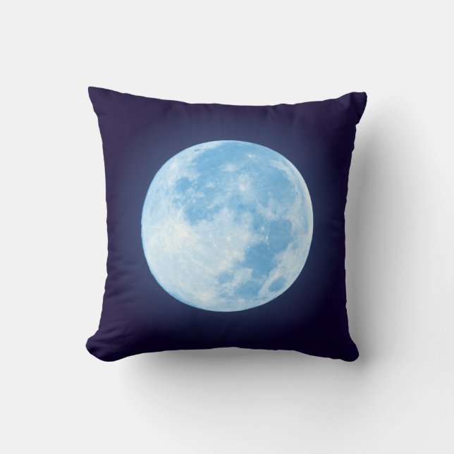 Blauer Vollmond Kissen (Vorderseite)