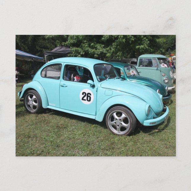 Blauer Wagen Postkarte (Vorderseite)