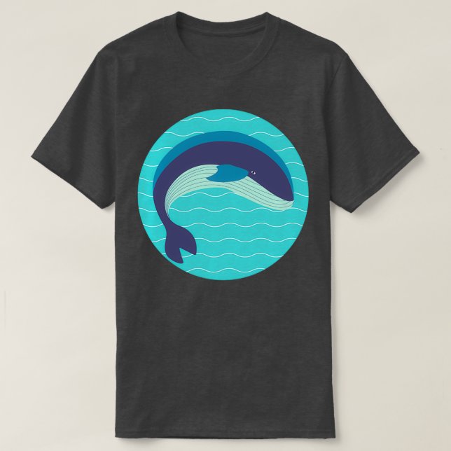 Blauer Wal 3 3 T-Shirt (Design vorne)