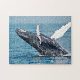 Blauer Wal Breaching Foto Puzzle