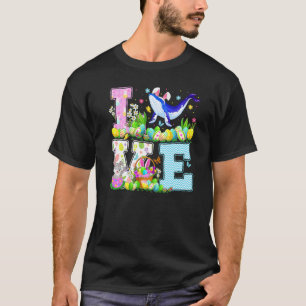 Blauer Wal Fisch Ostereier Hunt Funny Liebe Blau W T-Shirt