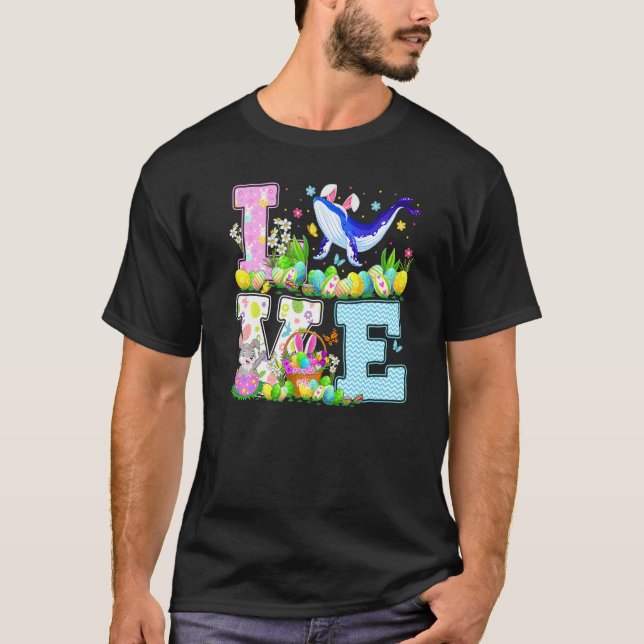 Blauer Wal Fisch Ostereier Hunt Funny Liebe Blau W T-Shirt (Vorderseite)