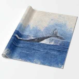 Blauer Wal Geschenkpapier
