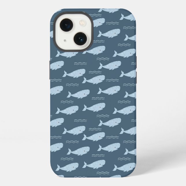 Blauer Wal iPhone Hülle (Rückseite)