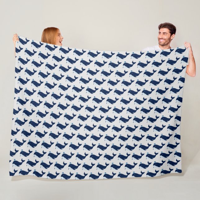 Blauer Wal, nautisch Fleecedecke (Beispiel)