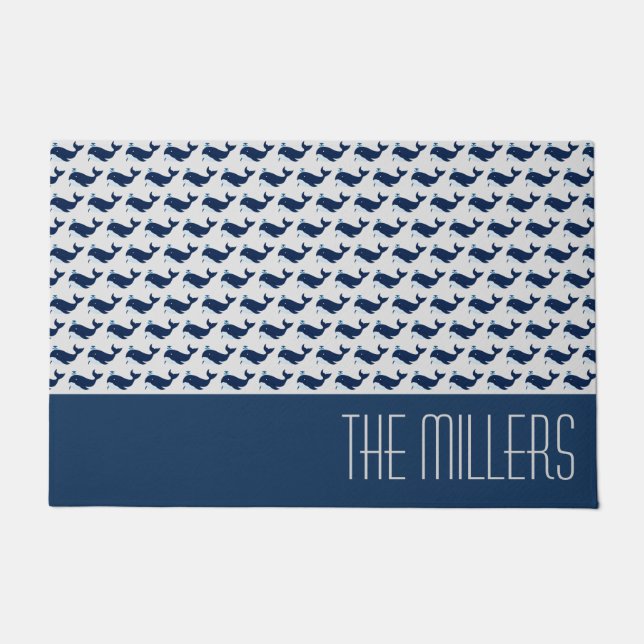 Blauer Wal, nautisch Fußmatte (Vorderseite)